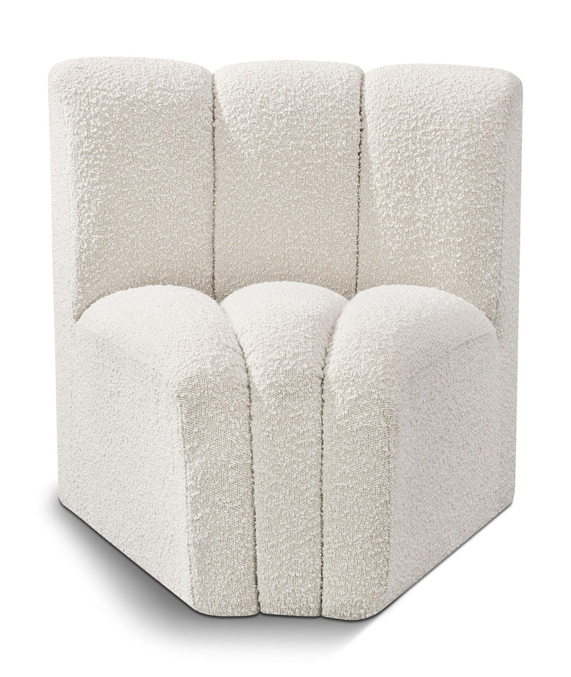 Arc - Boucle Fabric Curved Corner Chair