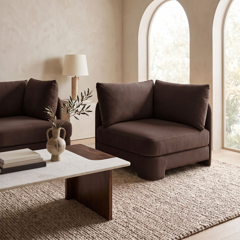 Hammond - Velvet Performance Fabric Upholstered Corner Chair