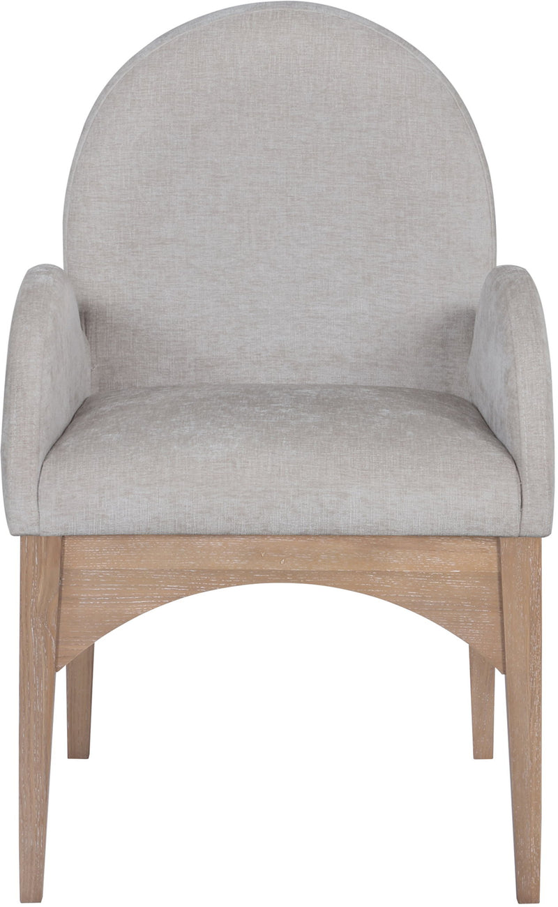 Waldorf - Chenille Dining Arm Chair With Natural Legs