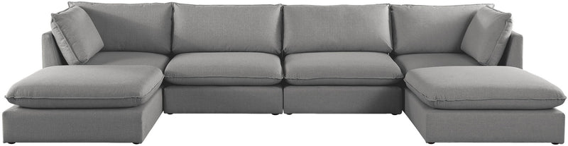 Mackenzie Linen Textured Fabric Upholstered Modular Sectional