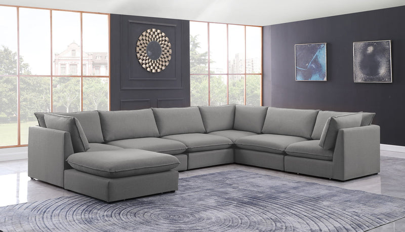 Mackenzie Linen Textured Fabric Upholstered Modular Sectional