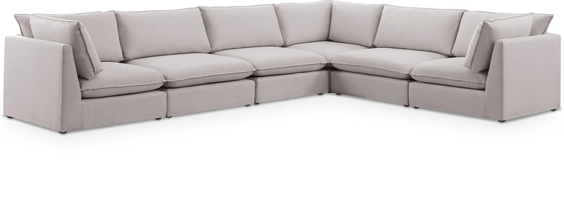 Mackenzie Linen Textured Fabric Upholstered Modular Sectional