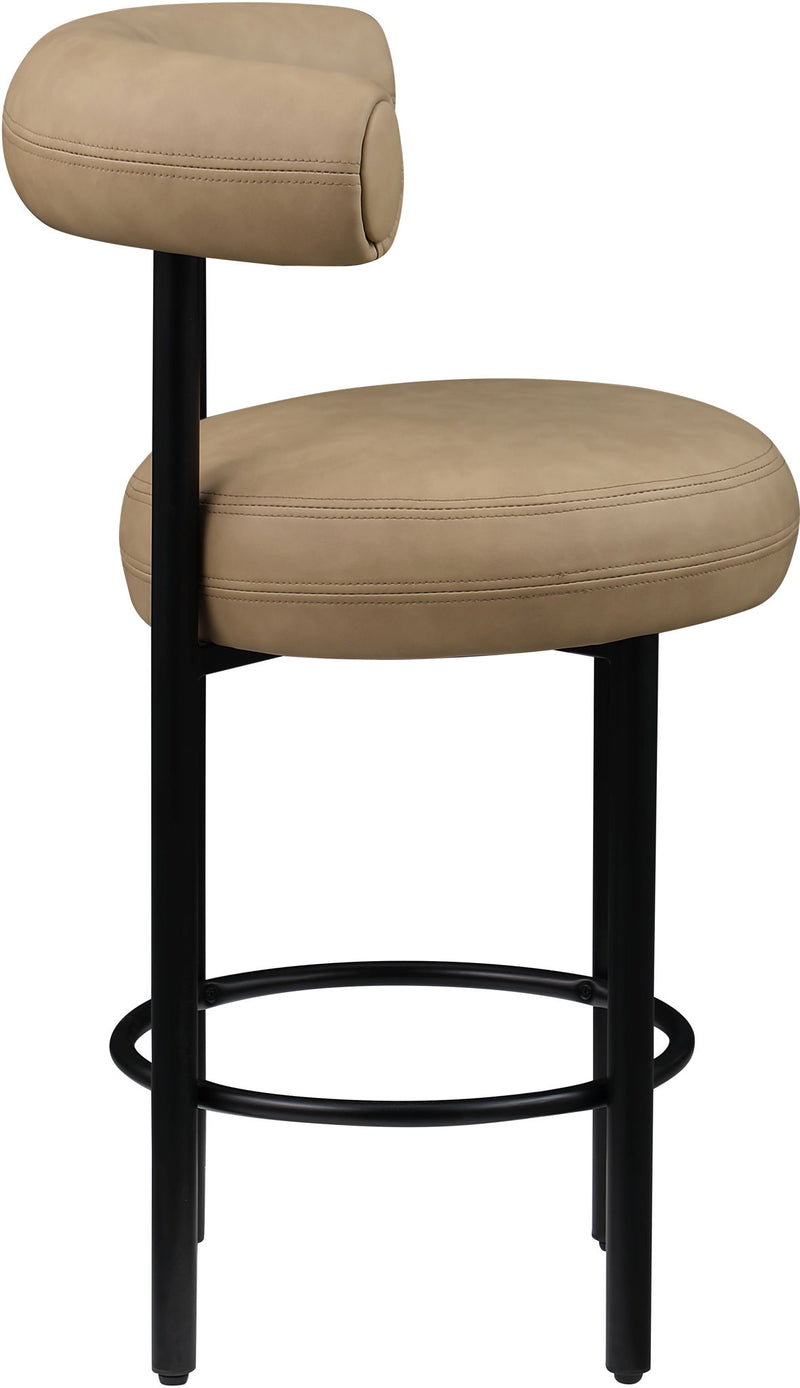 Bordeaux Tan Vegan Leather Upholstered Counter Stool