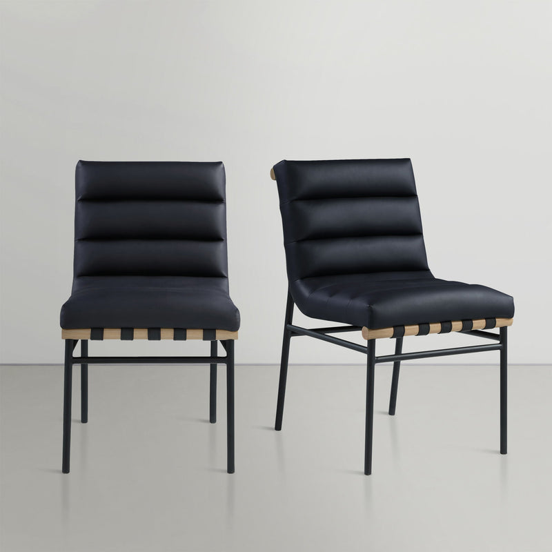 Burke Black Vegan Leather Upholstered Dining Chair