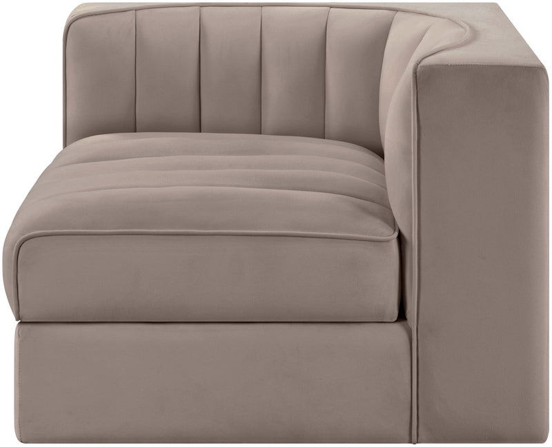 Rummi - Velvet Performance Fabric Upholstered Modular Corner Chair