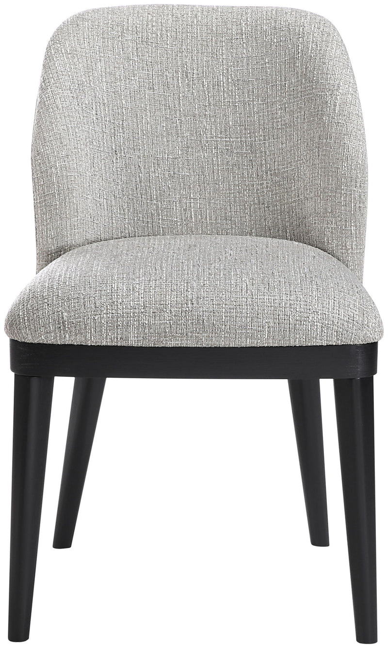 Valeo - Linen Textured Fabric Upholstered Dining Chair (Set of 2) - Painted Black Base
