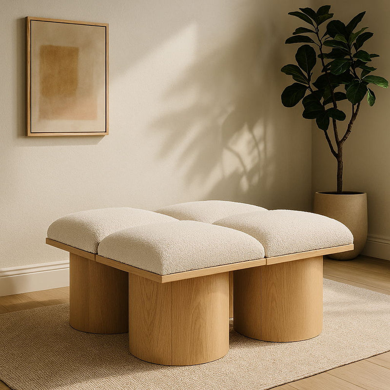 Pavilion - 4 Piece Modular Bench With Natural Base