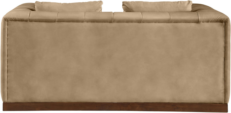 Mallina 67" Tan Vegan Leather Upholstered Loveseat
