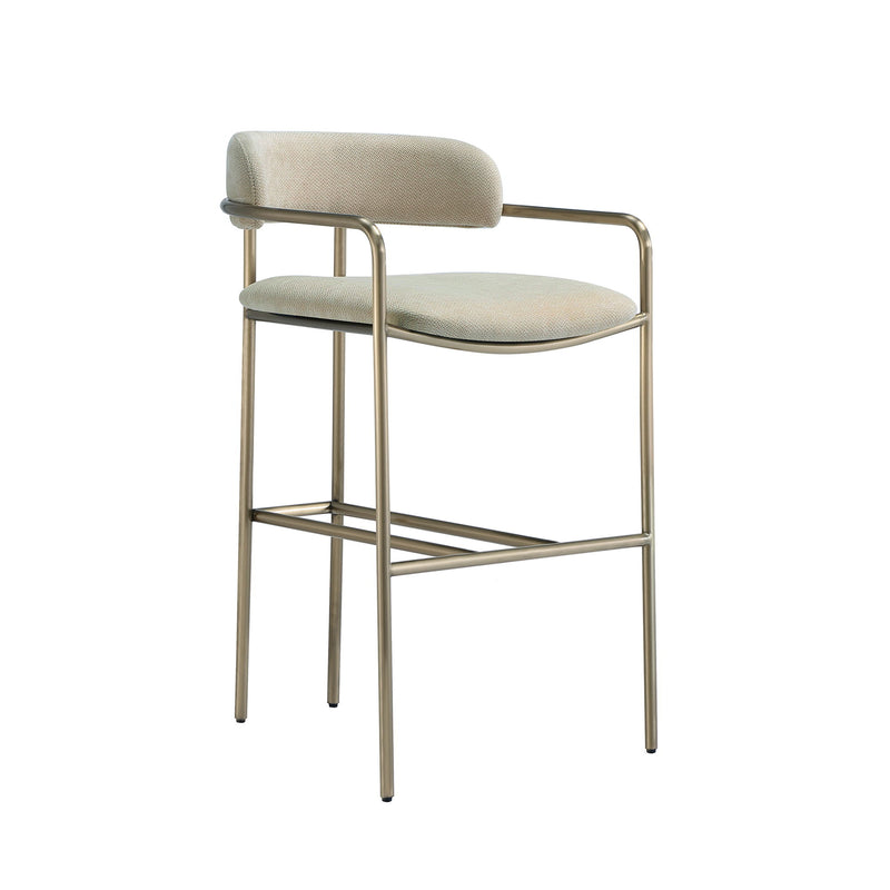 Manhattan Serene - Metal Upholstered Barstool