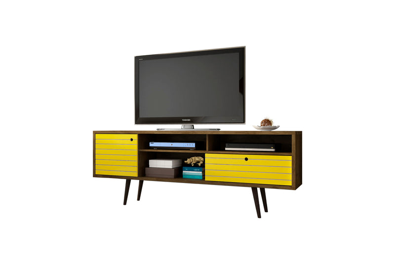 Manhattan Liberty - 71" TV Stand With Rustic Brown Frame