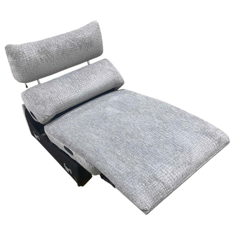Fullar - Modular Power Motion Armless Recliner - Light Gary Chenille