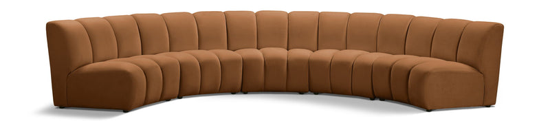 Infinity 167" Saddle Velvet Upholstered 5pc. Modular Sectional