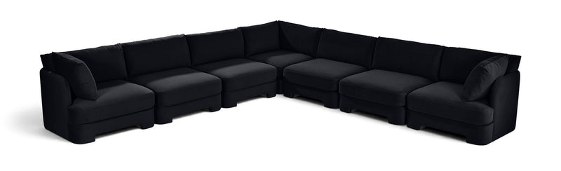 Hammond - Velvet Performance Fabric Upholstered 7 Piece Corner Sectional