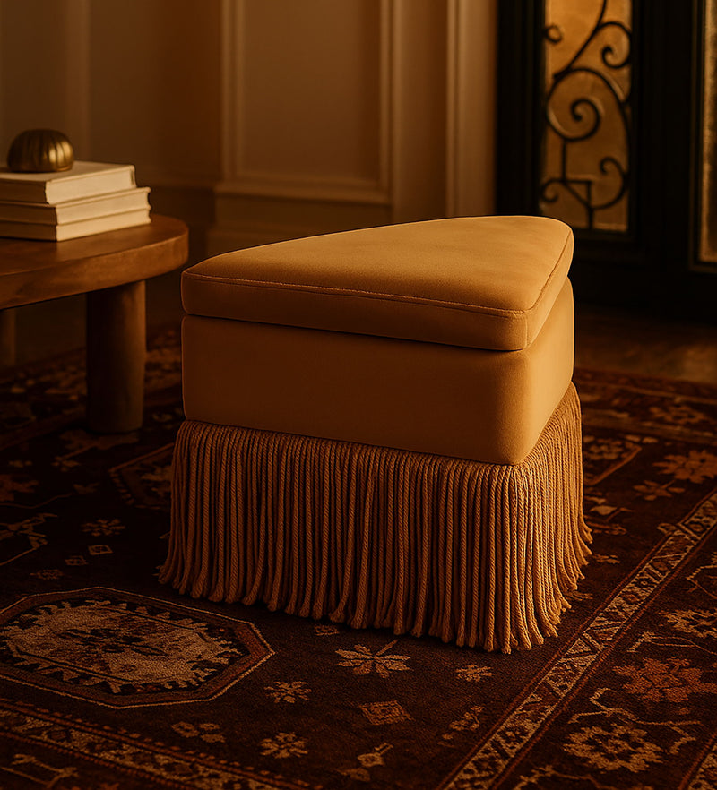 Trivoli Saddle Velvet Upholstered Stool