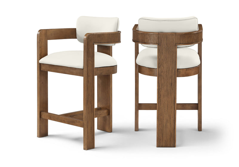 Sacha - Vegan Leather Upholstered Counter Stool With Brown Base