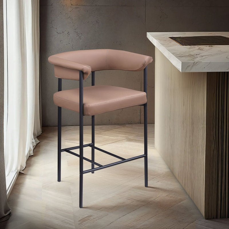 Malin Tan Vegan Leather Upholstered Counter Stool
