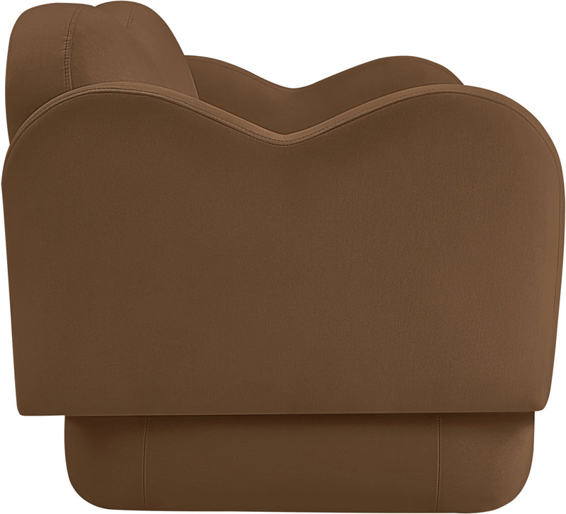 Bloom 58" Saddle Velvet Upholstered Loveseat