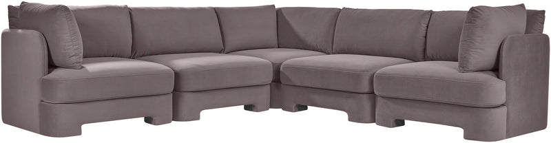 Hammond - Velvet Performance Fabric Upholstered 5 Piece Corner Sectional
