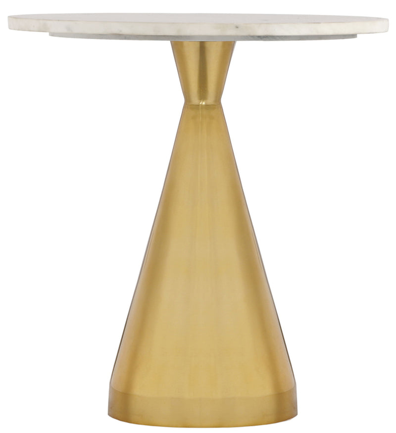 Emery White Marble Top And Steel Base End / Side Table