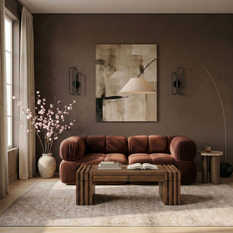 Orin - Velvet Performance Fabric Upholstered 2 Piece Modular Sofa (2 Corner Chairs)