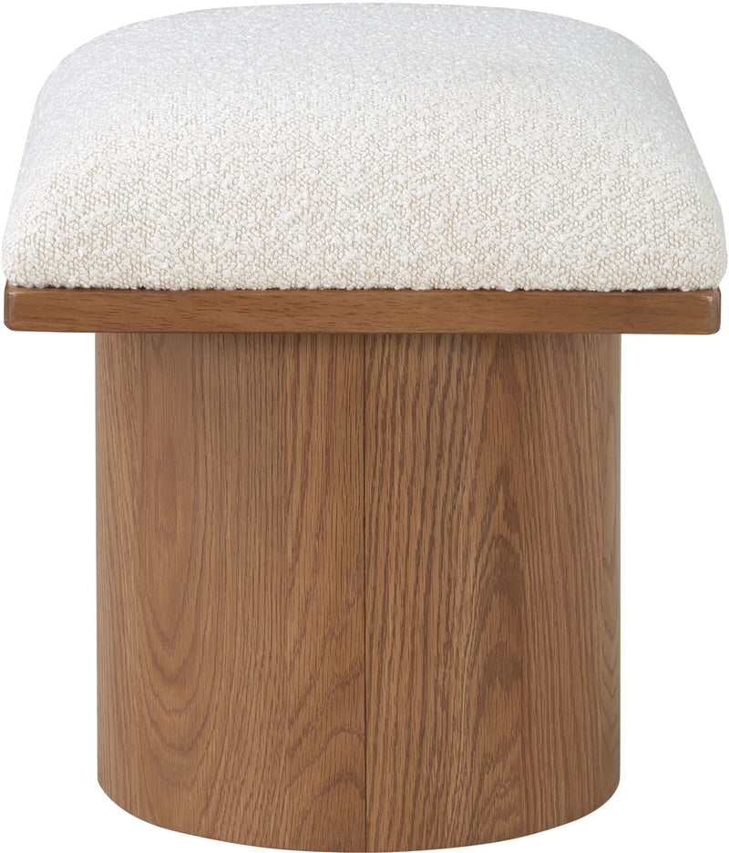 Pavilion Cream Boucle Fabric Upholstered Stool
