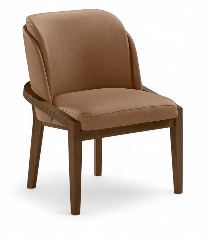 Navo Brown Vegan Leather Upholstered Dining Chair