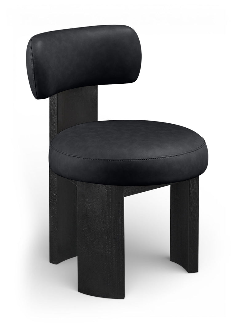 Atelier - Vegan Leather Upholstered Dining Chair (Set of 2) - Black Frame