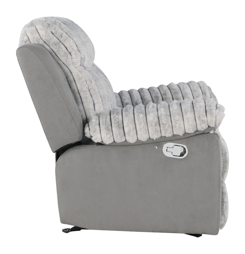 Plush - Glider Recliner With LED Belt - Gray