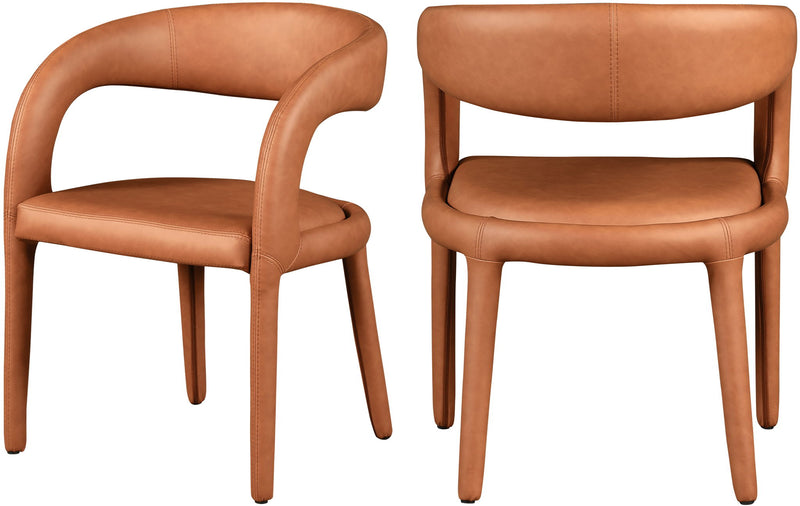 Sylvester Cognac Vegan Leather Upholstered Dining Chair