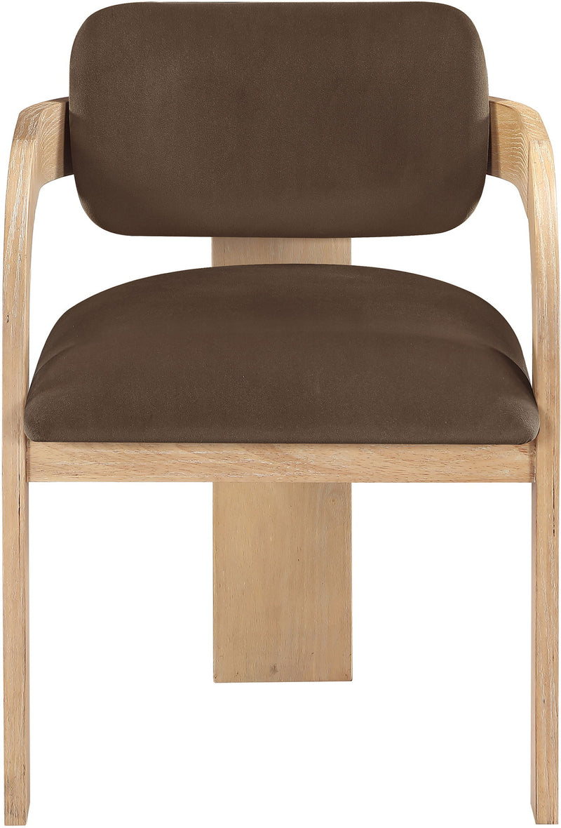 Cedra - Velvet Performance Fabric Upholstered Dining Chair (Set of 2) - Natural Frame