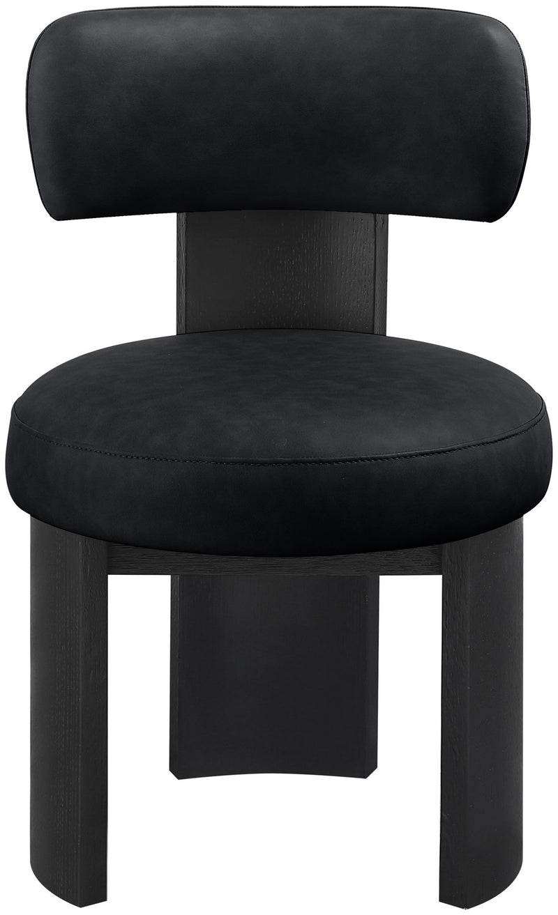 Atelier - Vegan Leather Upholstered Dining Chair (Set of 2) - Black Frame