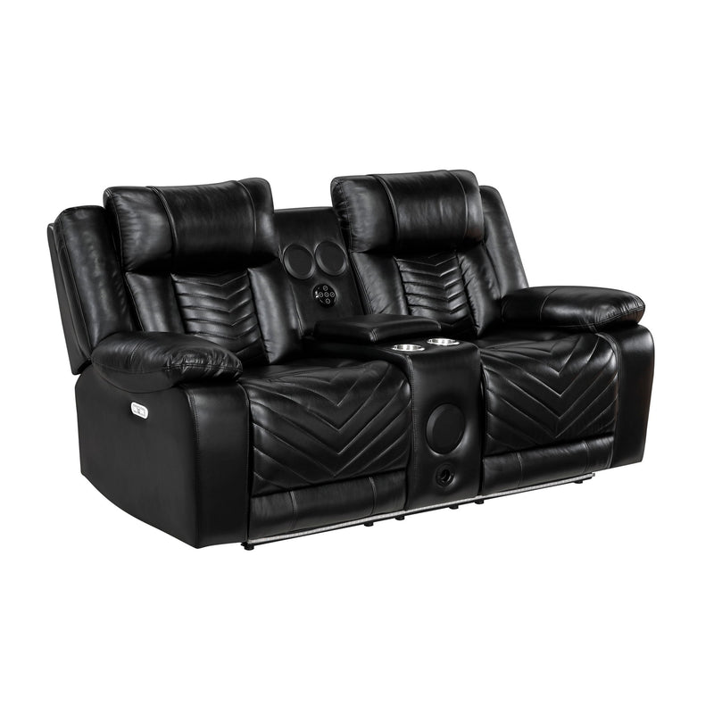 Glory Furniture - Sensa - Power Reclining Loveseat With Bluetooth Speaker And LED Belt