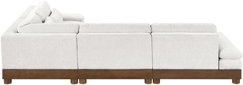 Turin - Chenille Fabric Upholstered Modular Sectional - Cream