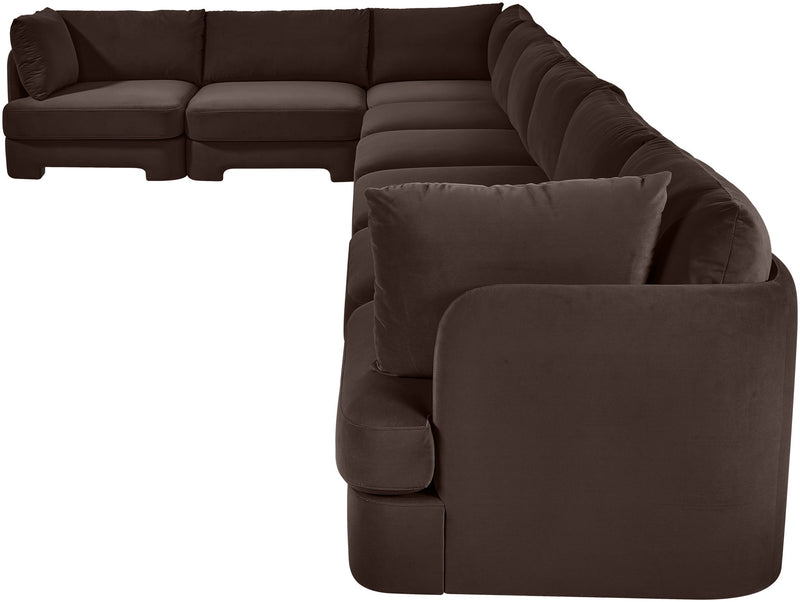 Hammond - Velvet Performance Fabric Upholstered 8 Piece L-Shaped Sectional