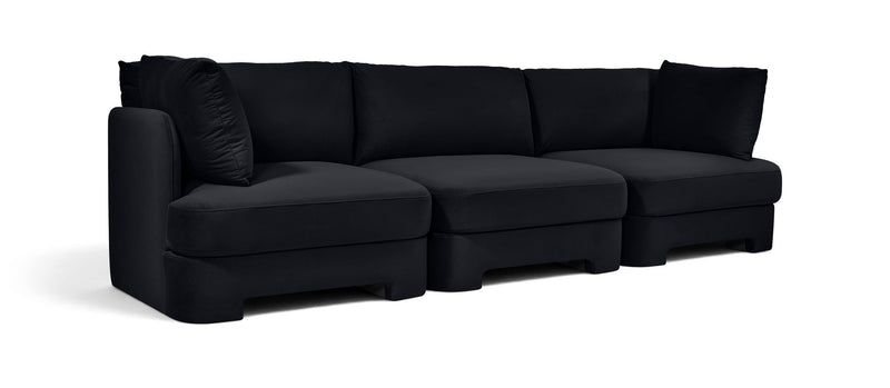 Hammond - Velvet Performance Fabric Upholstered 3 Piece Sofa