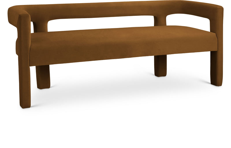 Athena Saddle Velvet Upholstered Bench