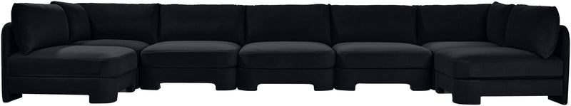 Hammond - Velvet Performance Fabric Upholstered 7 Piece U-Shaped Armless Sectional