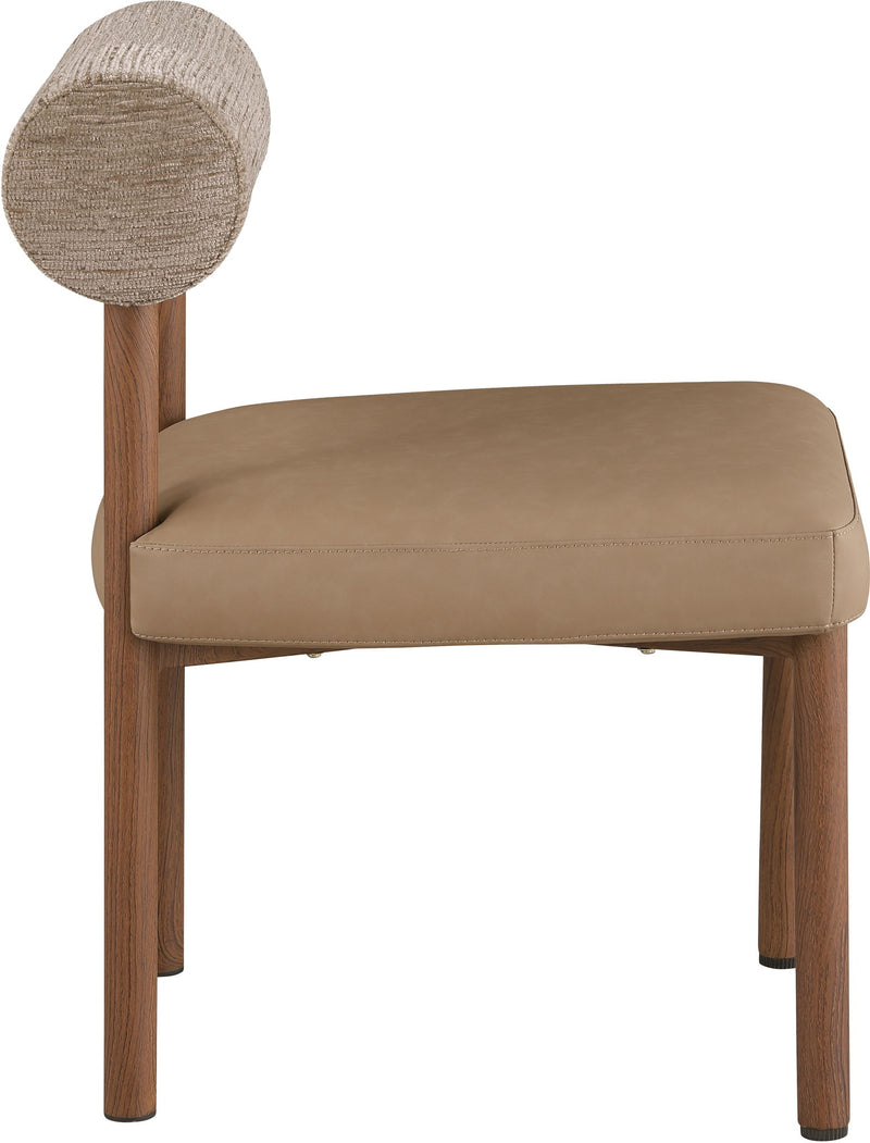 Paramo - Chenille Fabric and Vegan Leather Upholstered Dining Chair