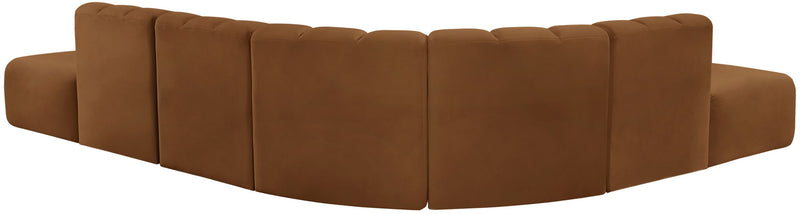 Arc 172" Saddle Velvet Upholstered 7pc. Modular Sectional