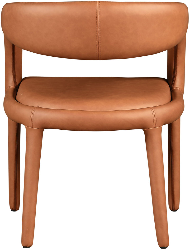 Sylvester Cognac Vegan Leather Upholstered Dining Chair