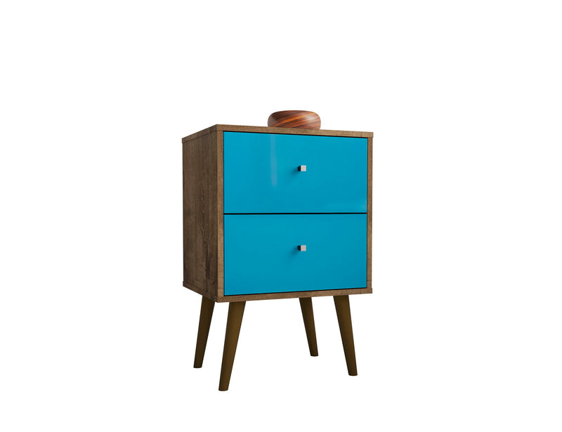 Manhattan Liberty - Nightstand Wtth Rustic Brown Frame
