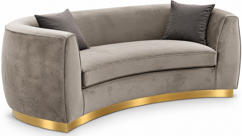 Neveah Velvet 3-Piece Living Room Set In Gray