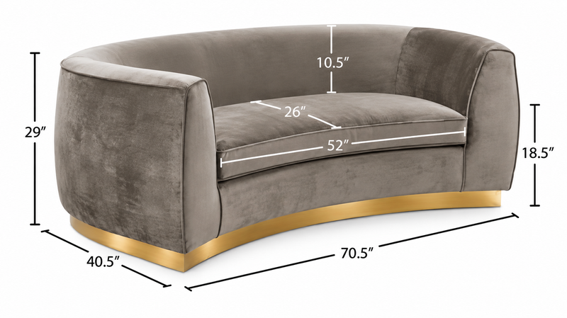 Neveah Velvet 3-Piece Living Room Set In Gray