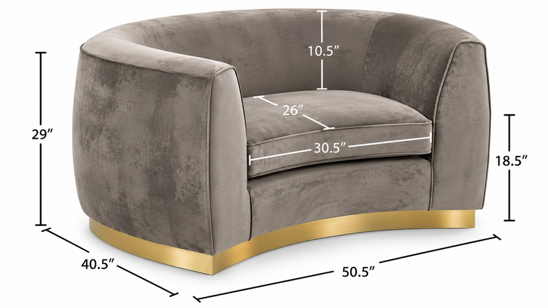 Neveah Velvet 3-Piece Living Room Set In Gray
