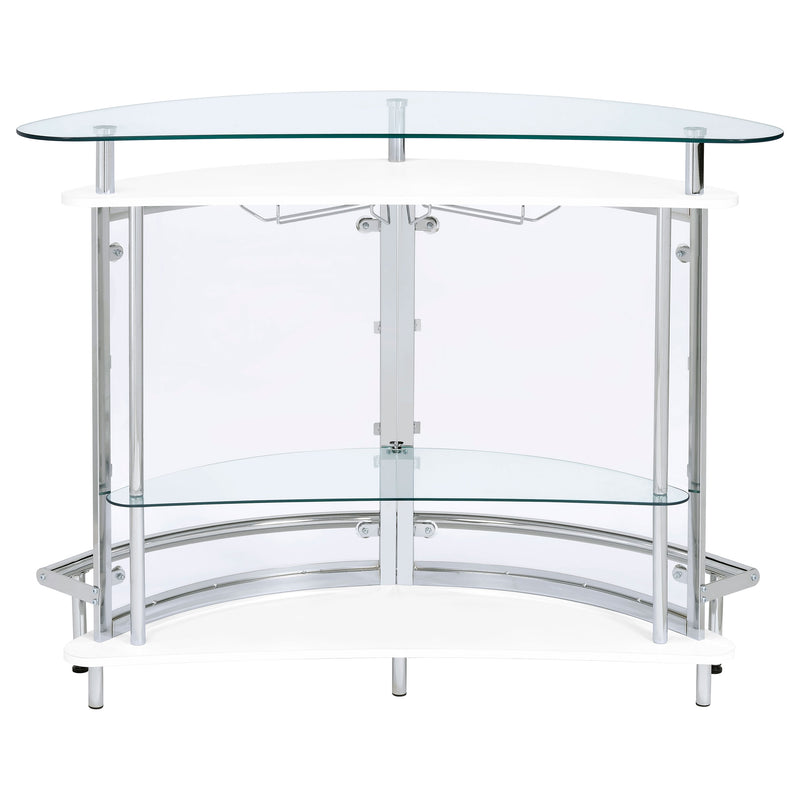 Amarillo Freestanding Glass Top Home Bar Wine Cabinet White