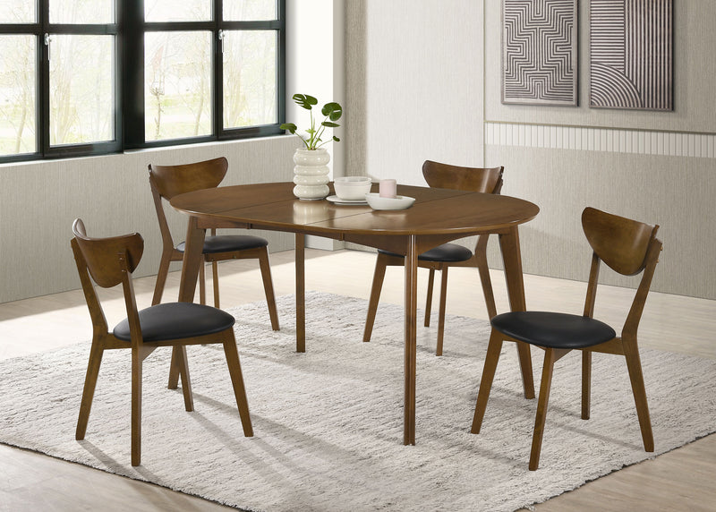 Jedda 5-piece Oval Dining Table Set Dark Walnut