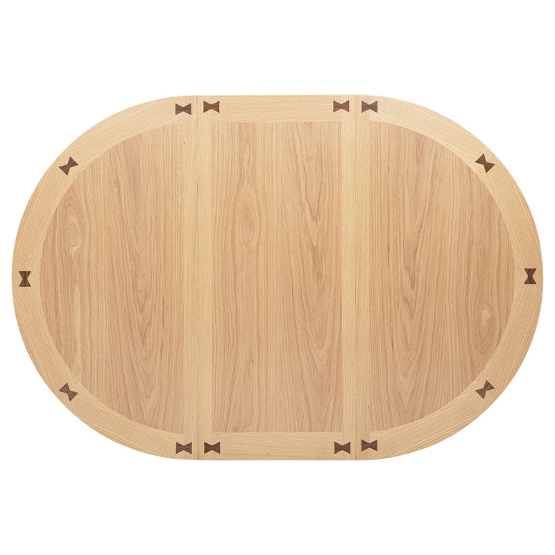 Lavon Oval 60-inch Wood Extension Leaf Dining Table Light Oak