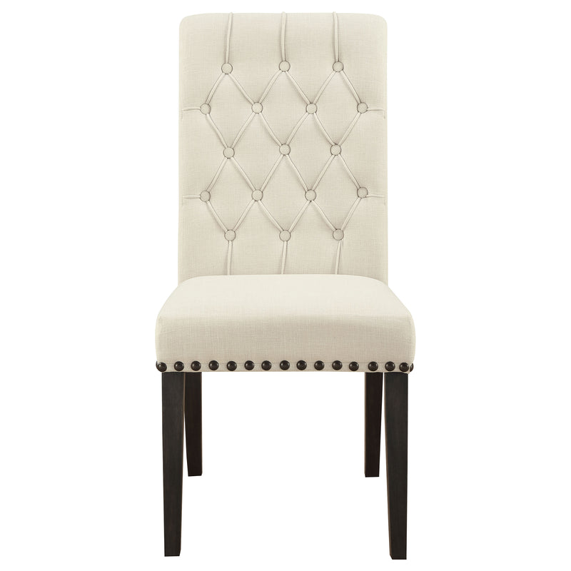 Alana Upholstered Dining Side Chair Beige Smokey Black (Set of 2)