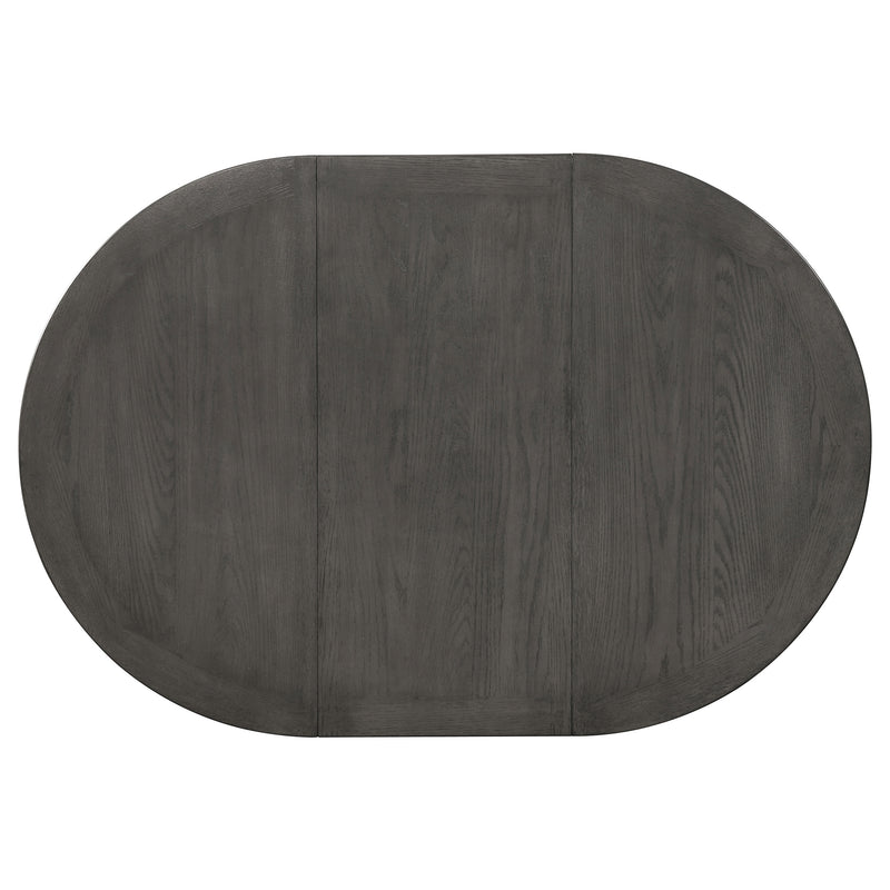 Lavon 5-piece Oval Extension Leaf Dining Set Medium Grey