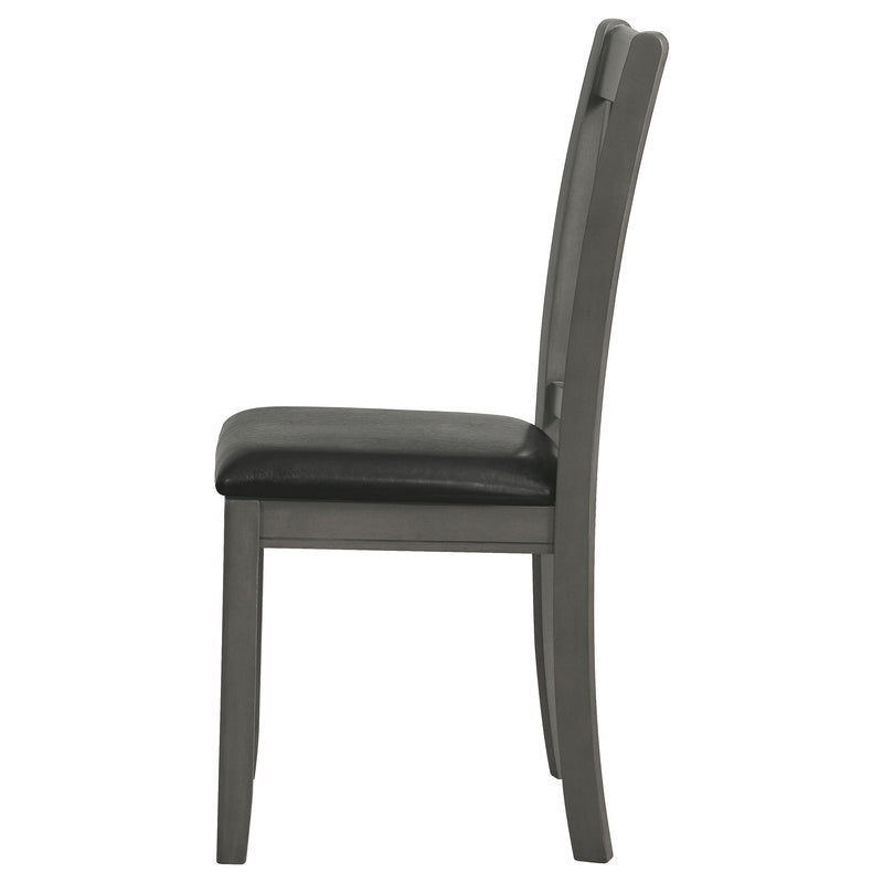 Lavon Wood Dining Side Chair Black and  Medium Grey (Set of 2)